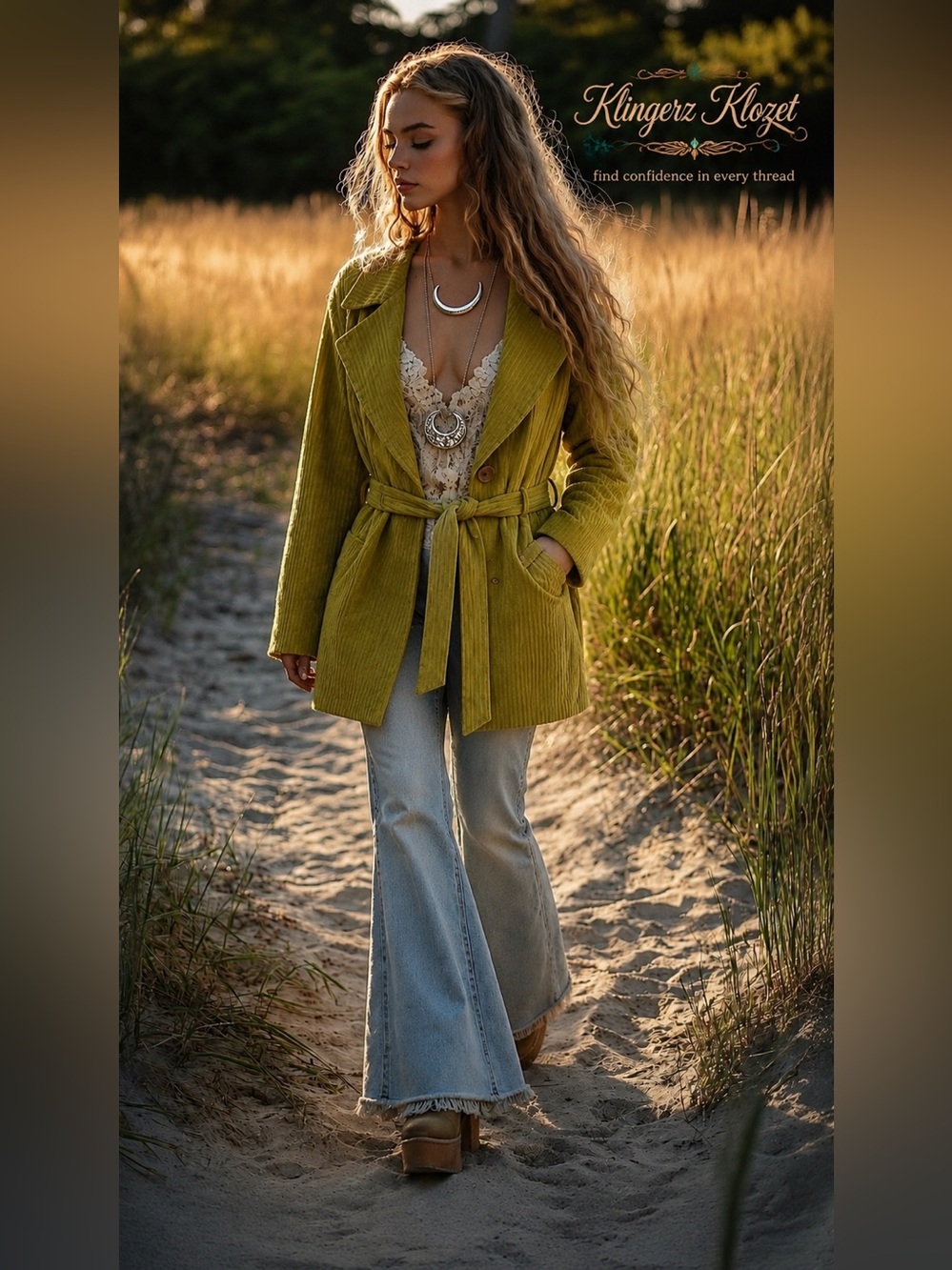 Green Women's Belted Coat
